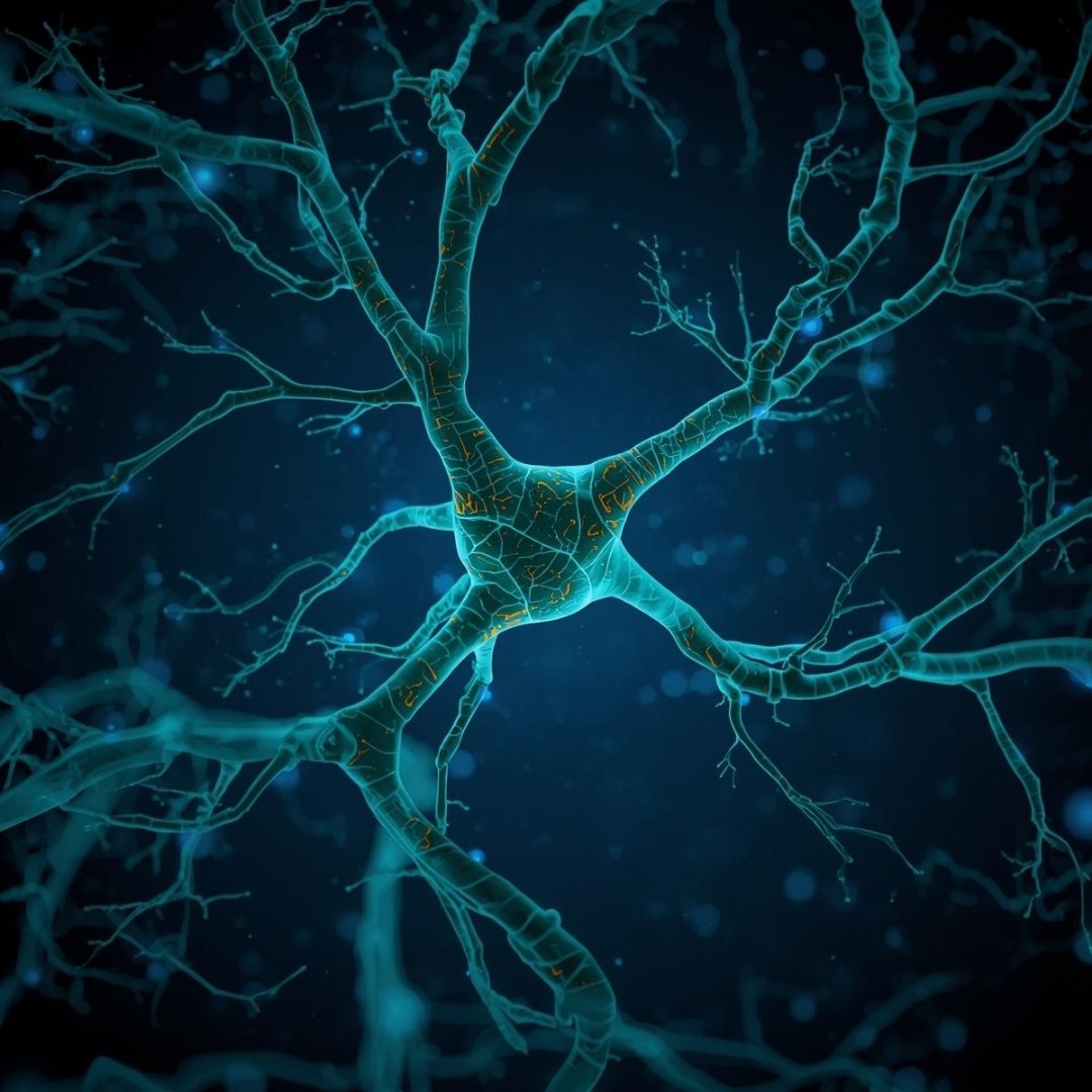 Stylised neural connections resembling a DNA-like structure, symbolising the nervous system